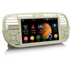 EU Erisin ES6550FW 7 Inch Android 14.0 CarPlay GPS Car Stereo with Amplifier OBD2 RGB for Fiat 500/500C 2DIN