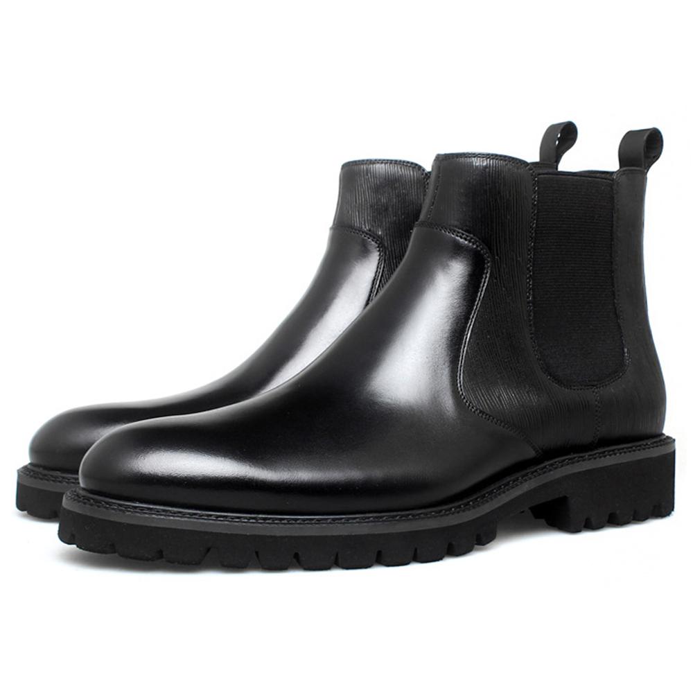 

Трендовые повседневные ботинки челси из натуральной кожи высокого качества ручной работы, износостойкие, дышащие, на подкладке из меха высшего класса для мужчин 46 чёрный