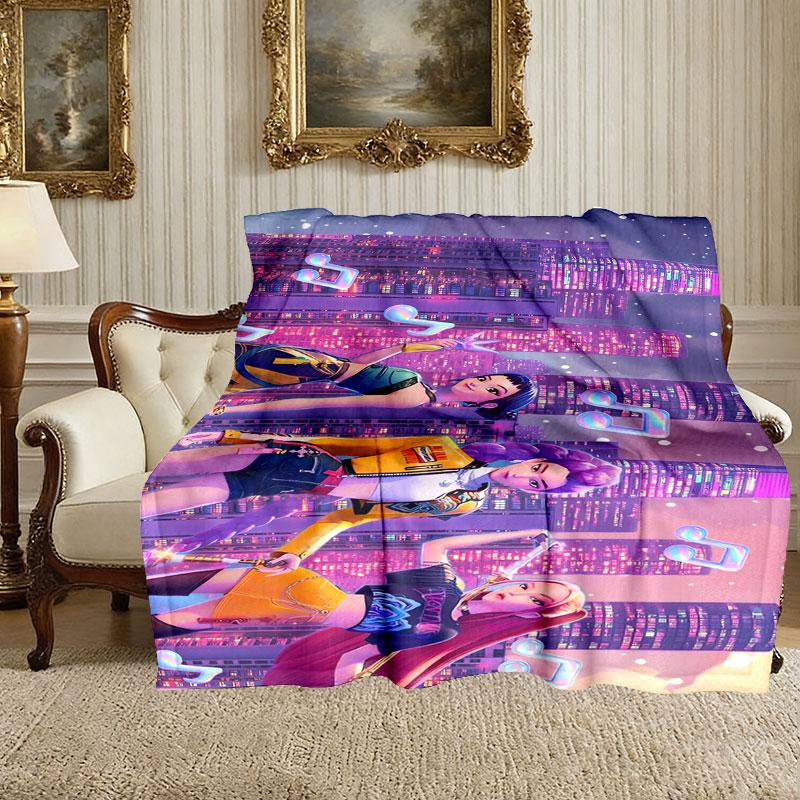 1pc Kpop Demon Hunters Blanket, Super Cozy Printed Home Blanket, All-Season Warmth