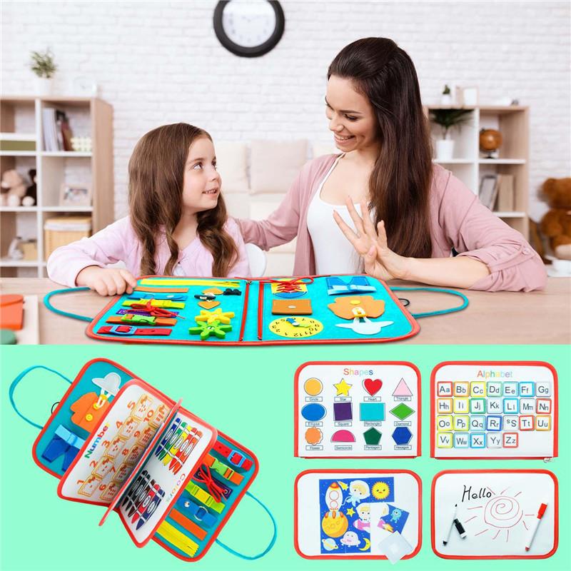 Batole Busy Board Předškolní děti Inteligence Výukové hračky Senzorická Montessori tabule Dětské rané vzdělávací hračky