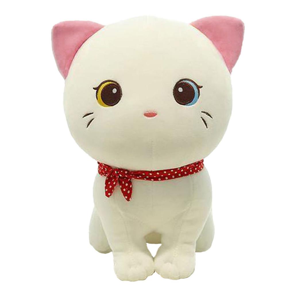 Cartoon Cat Plush Doll Cute Stuffed Kitten Rag Toy Elastic Soft Sofa Cushion Bedside Gift For Kids Girls 24cm