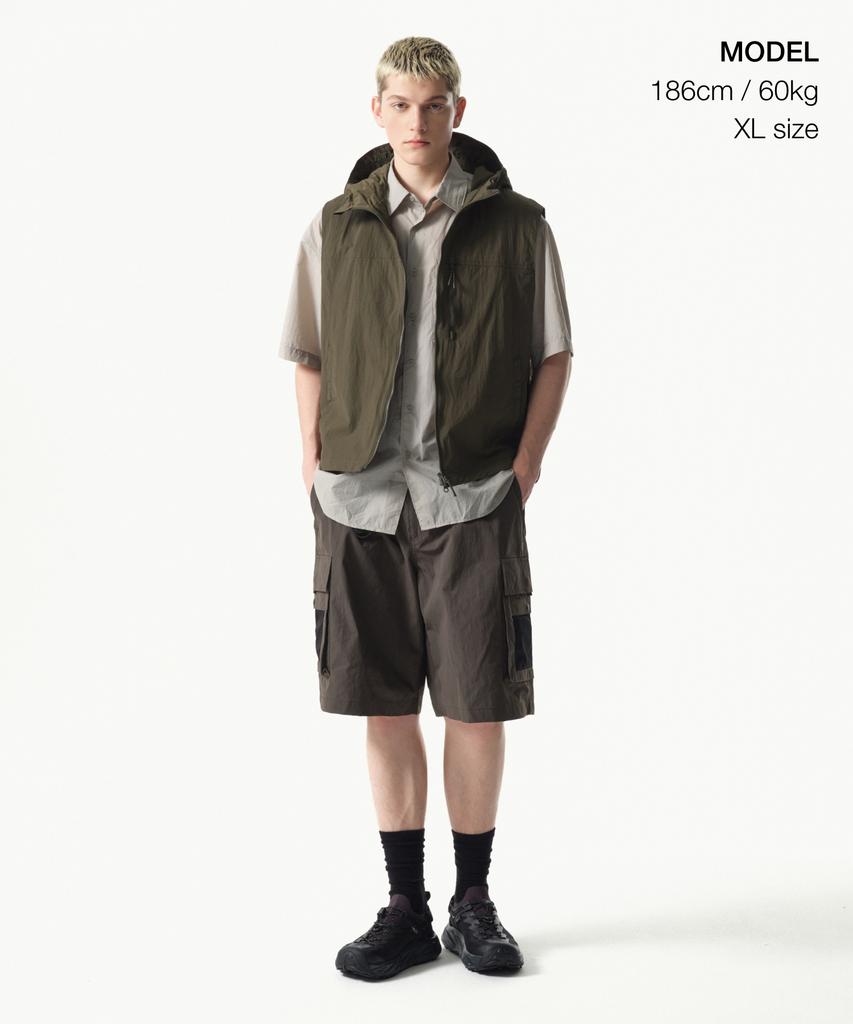 Musinsa Standard [City Leisure] Hooded Vest [Olive Green]