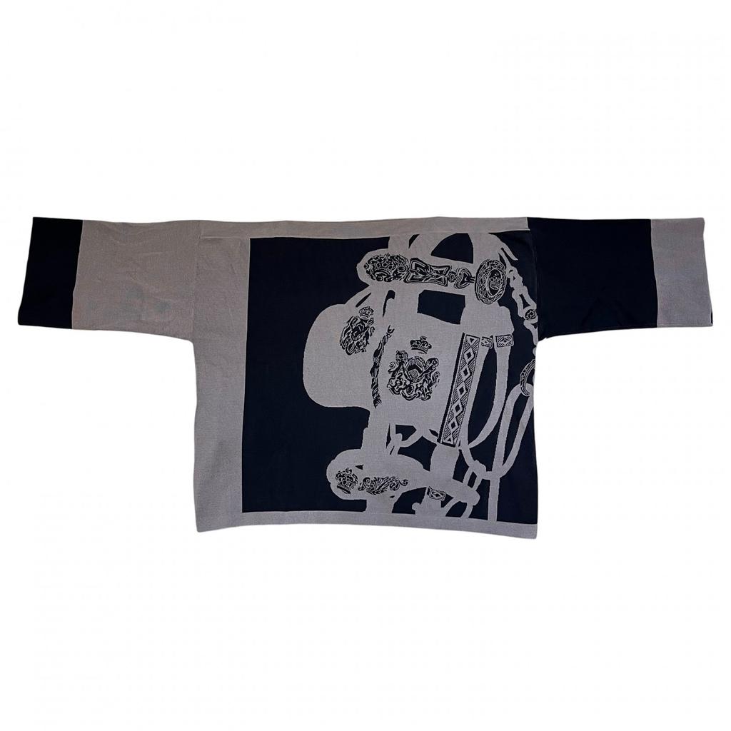 Used HERMESCut Navy/gray Rayon/silk Women