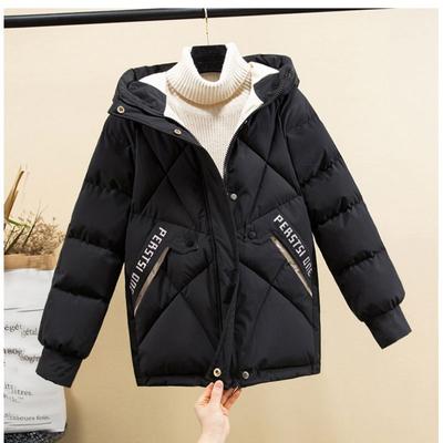 Women's Winter Diamond Check Warm Top Hooded Warm Jacket Plus Size Zipper Jacket Loose Large Pocket Snow Jacket