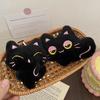 Cute Black Kitten Plush Keychain Cartoon Cat Stuffed Doll Backpack Decorative Pendant Car Key Chain Accessories Friend Gifts