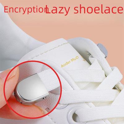 Weißer elastischer Schnürsenkel mit Schnalle zum Binden für Erwachsene & Kinder