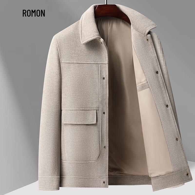 Romon Men's Business Casual Thick Lapel Jacket