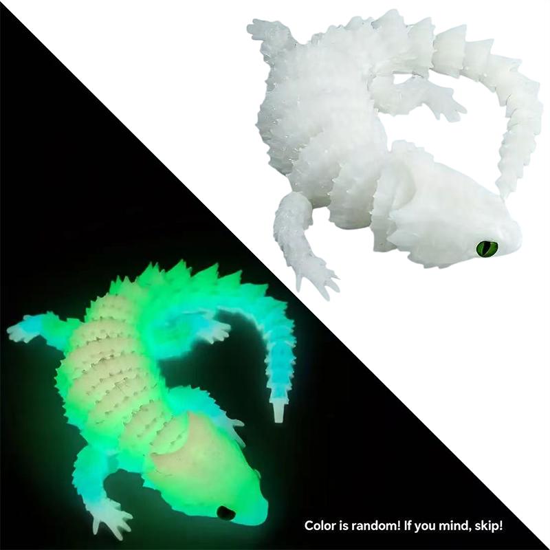 

3D Printed Conjoined Lizard Statue Ornaments, Movable Cartoon, Creative Desk Plants, Rockery, Fish Tank Landscaping Decoration Transparent