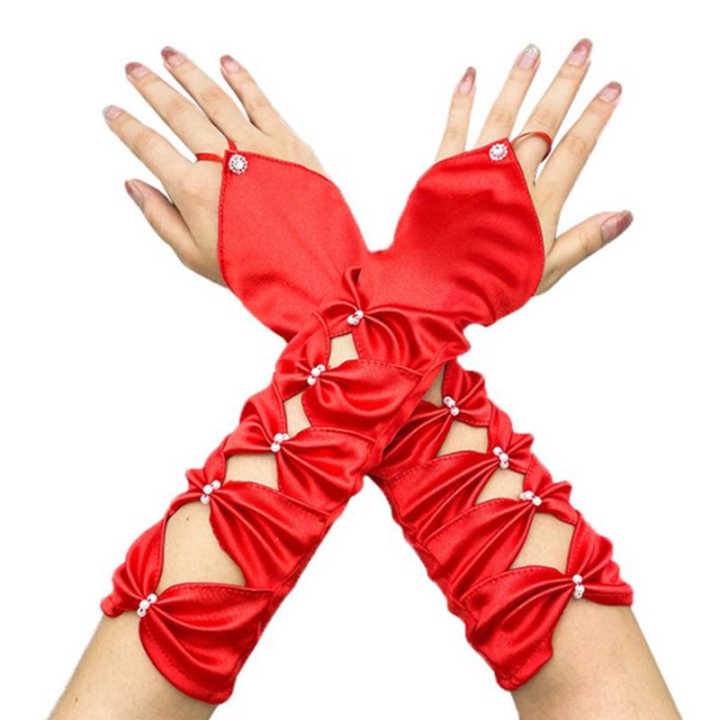 

Элегантные длинные эластичные атласные плиссированные банты свадебные перчатки для невесты перчатки до локтя as the picture