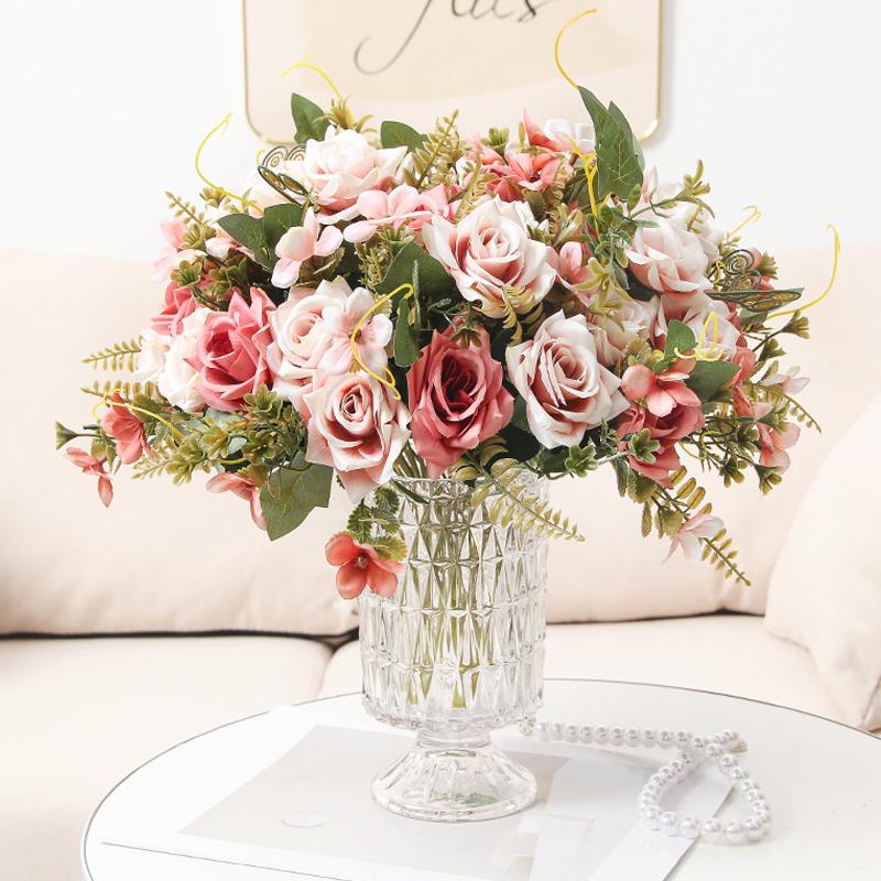 2PCS Artificial flower bouquets, artificial roses, high-end artificial flower bouquets.