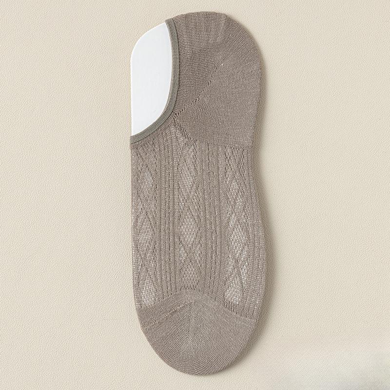 Women's Spring and Summer Thin Sweat Absorbing Breathable Mesh Boneless Invisible Socks