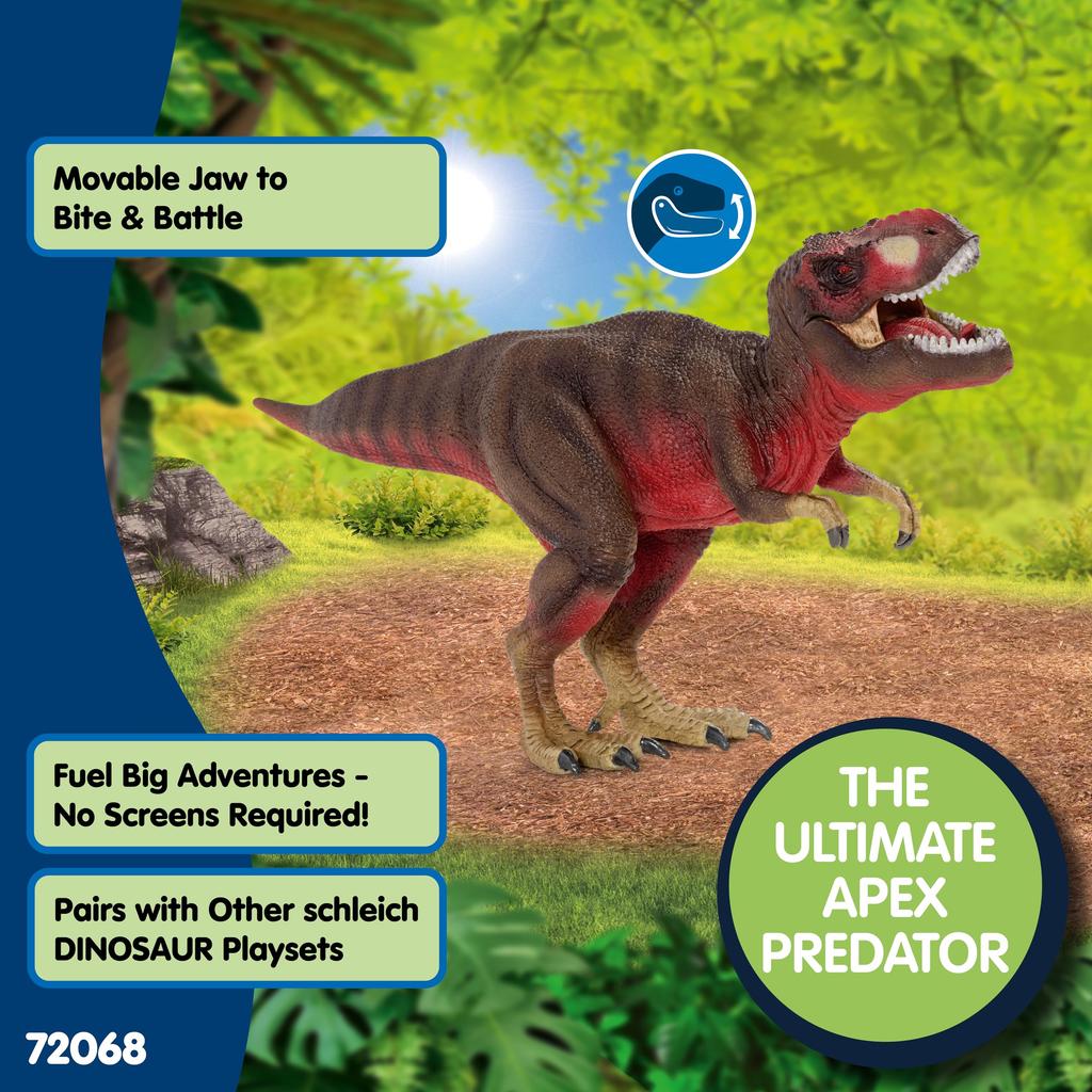 Schleich Tyrannosaurus Rex Ages Realistic Dinosaur Toy 72068 (Red) Figure, 5+,