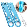 Threader with Scale 1/2Pcs 4-In-1 Sewing Tool Seam Remover, Magnifier & Remover Scale, Multi-Function Magnetic Threading Device for Industrial