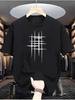 Edgy Abstract Scratch Mark Geometric Oversized Tshirt Men 100 Cotton Loose Short Sleeve Understated Trendy Summer Tee