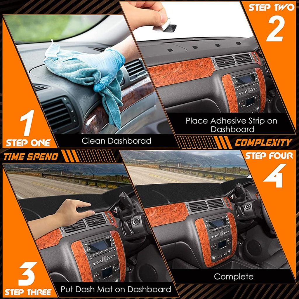 Dashboard Cover Mat for 20192021 LHD, Dashboard Mat Nonslip Protector