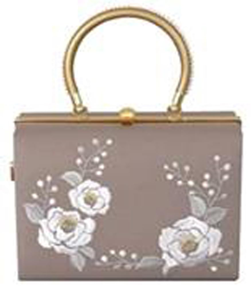 Ando Camellia Embroidered Bag Mocha GKT-21 Women's