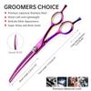 7.0 inch JP440C pink dense tooth curved tooth cosmetic scissors curved scissors, pet trimming scissors curved tooth scissors