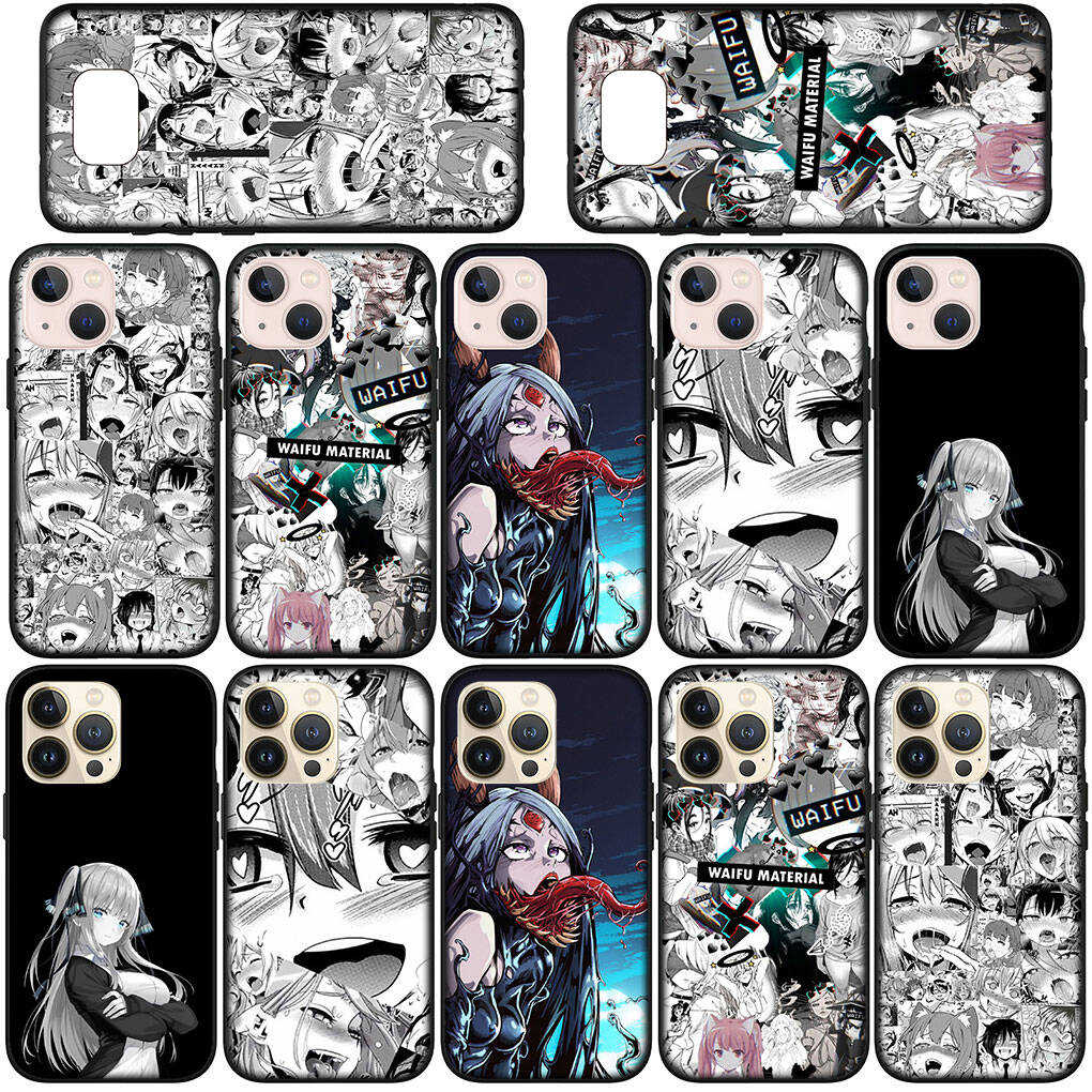 For iPhone 17 16 15 Xiaomi Poco F7 F8 X7 X6 C85 C75 M8 Redmi Note 14 13 12 11 Pro Max 14C 13C A3 A4 Case Cartoon Ahegao Hentai Manga Girl Waifu Cover