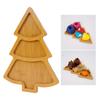 Set of 2 Wooden Christmas Tree Serving Trays Sophisticated Wooden Christmas Tree Platters for Seasonal Appetizers