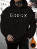 Casual Bronx New York City Alphabet Print Hoodie