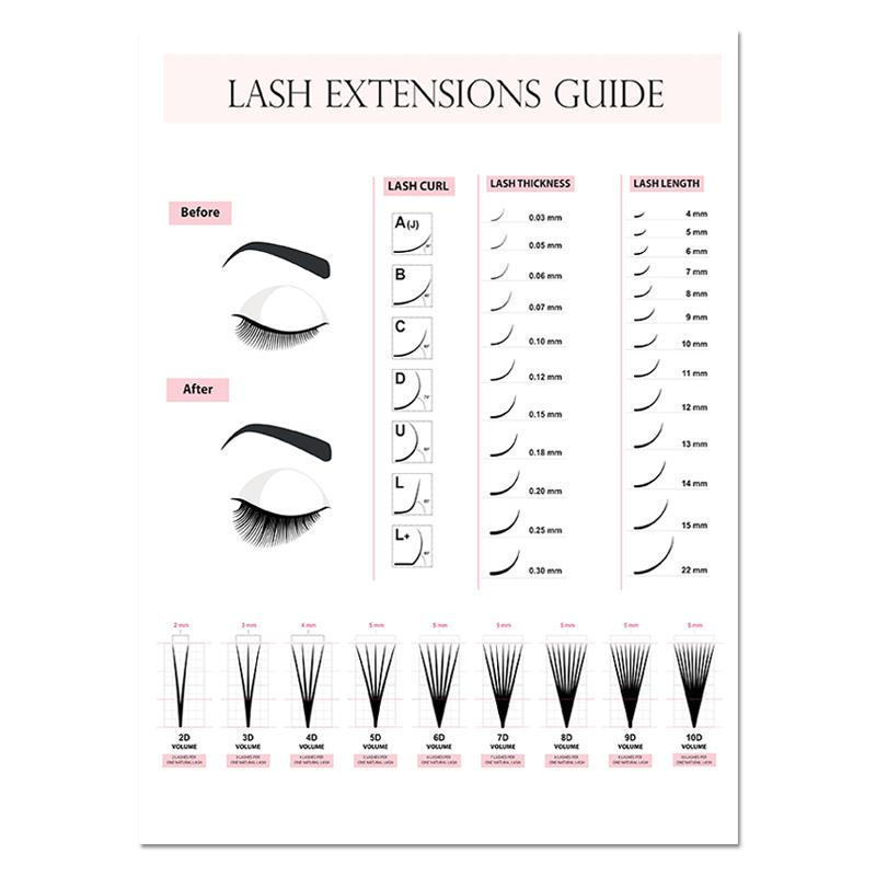 Makeup Wall Art Eyelash Extension Style Guide Posters and Prints Eyelash Technician Business Form Canvas Painting Decor Picture