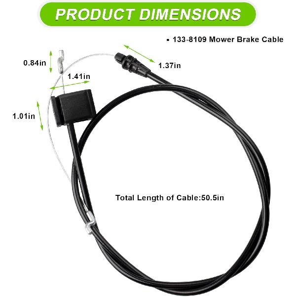 133-8109 Lawn Mower Brake Cable for Toro 20" Rear Bagging&22" Recycler Lawn Mower, Fits Models 20339 20377 20378 21379 20954 20959 21761 20330 10642
