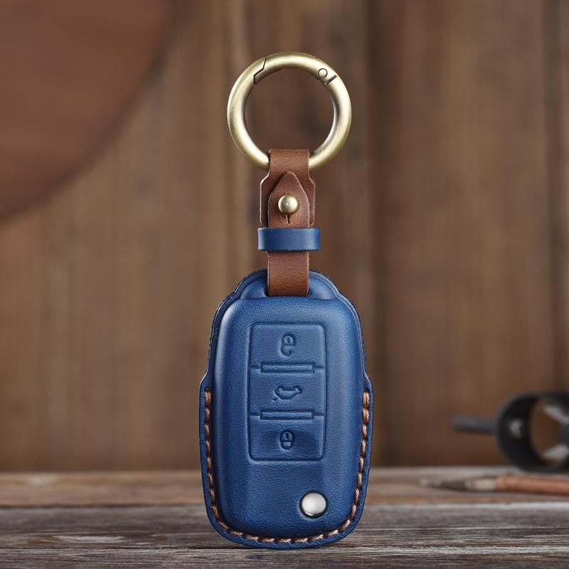 Suitable for VW Volkswagen Golf 7 MK7 Tiguan MK2 T-roc T-cross Skoda Octavia Leather KeysCase Protector