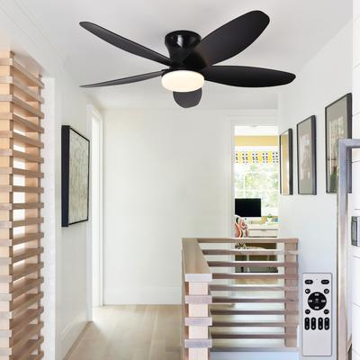 Ventilator de tavan cu lumină 3 culori, 6 viteze, temporizator, ventilator de tavan cu telecomandă 5 pale pentru bucătărie, dormitor, sufragerie