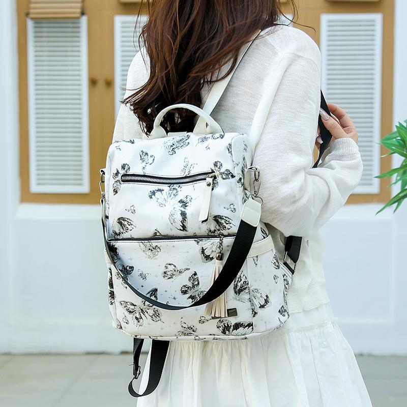 New women's backpack butterfly printed bag niche design versatile fashion small backpack