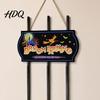 Halloween Door Hanging Sign Broom Parking with 3 Witch Brooms Hocus Pocus Themed Wooden Sign Easy Festive Wall Art Funny Pendant for Front