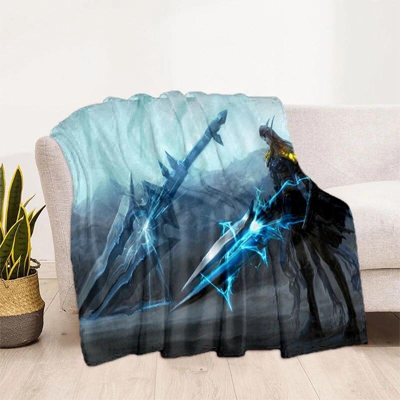 World of Warcraft Pattern Oversized Manta Sofa Bed Cover Soft and Hairy Blanket Plaid Soft Warm Flannel Throw Blankets Fans Gift