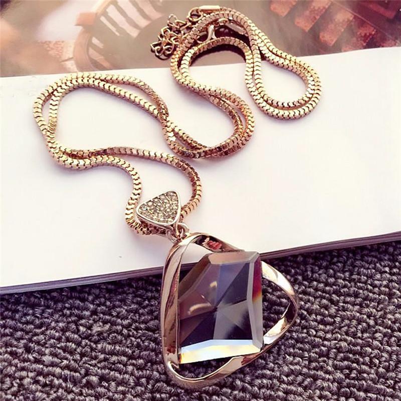 Geometry Pendant Necklace Sweater Long Chain Necklace Jewelry