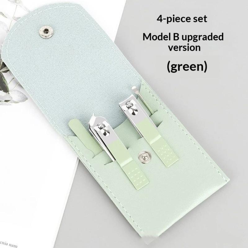 4Pcs German Precision Nail Clipper Kit Sharp Durable Blades with PU Carry Case Ideal for Travel Home Manicure Needs