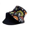 Temu double-sided mushroom printed bucket hat for men and women outdoor sunscreen sunshade basin hat retro casual hat