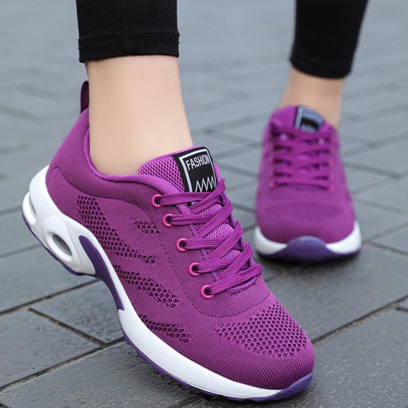 Women Mesh Breathable Casual Sneakers Lace-Up Vulcanized Shoes Ladies Platform Sneakers Female Shoes Plus Size  De Mujer