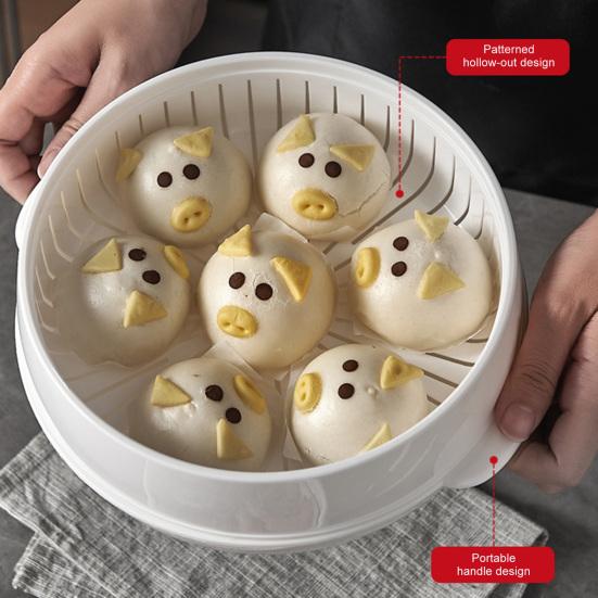 Microwave Vegetable Steamer Food Grade Transparent Plastic Cookware Reusable Kitchen Cooking Steamer for Dumplings Vegetables