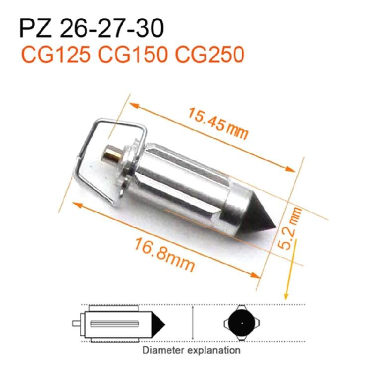 4x Vergaser-Ventilnadel Passend für PZ26-27-30 PZ19 CG125 Motorradzubehör