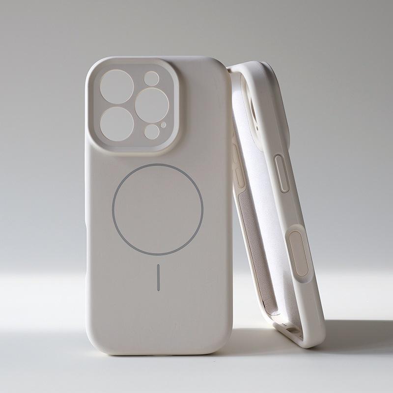 Magnetische Flüssigsilikonhülle mit integriertem Kameraknopf für iPhone 17 Pro Max.