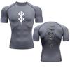 Berserker Courage Men's Compression Fitness T-Shirt - Quick-Dry, Tight Fit for Running & Gym