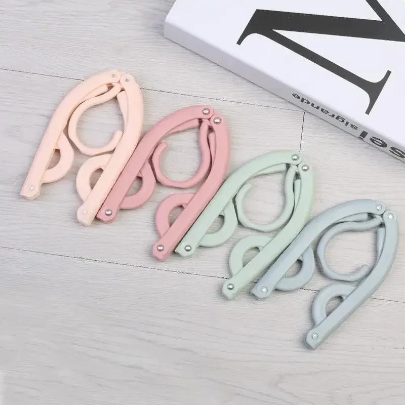 Folding Hanger Set With Clip for Clothes Drying Folding Hanger Rack Travel Folding Telescopic Portable Clothes Drying Rack