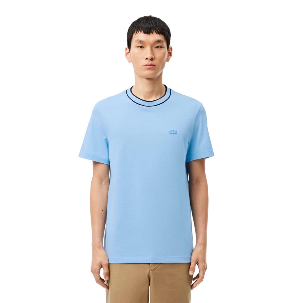 Lacoste Men's Pique Striped Neckline T-Shirt