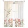 Cartoon Libelle Lotus Blume Sheer Vorhänge Wohnzimmer Fenster Tüll Vorhänge Für Schlafzimmer Küche Home Dekoration Voile Vorhänge
