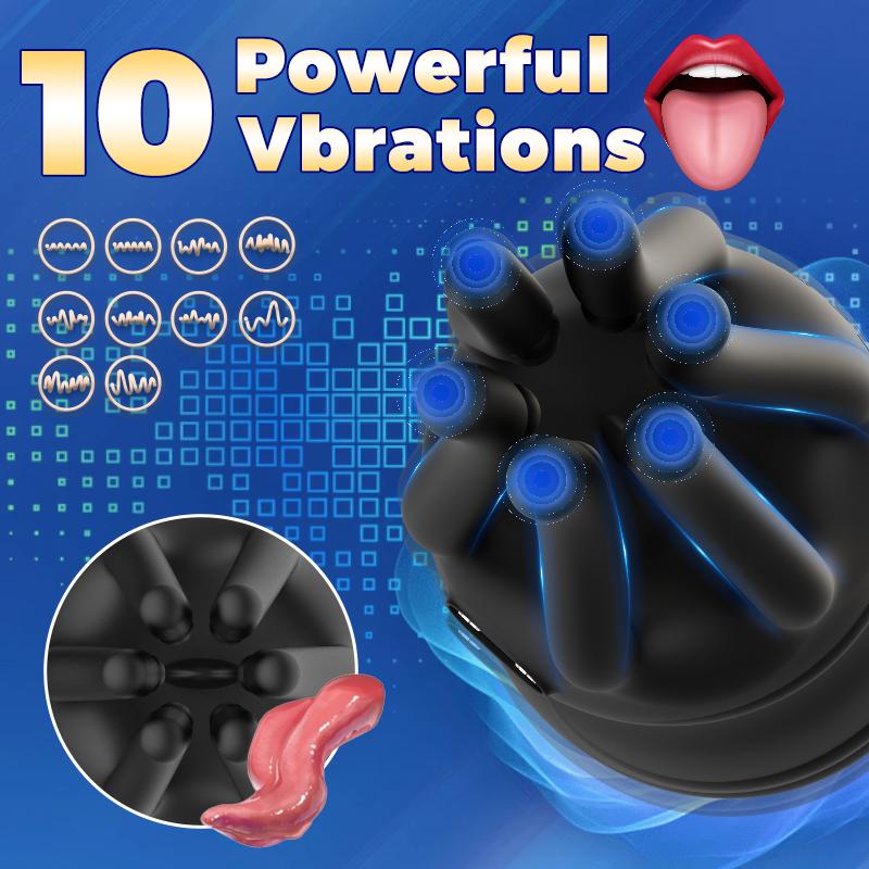 2-in-1 Male Masturbator Equipment - Penis Delay Trainer Exerciser Glans Stimulator Massager Mens Vibrator Adult Sex Toy for Men