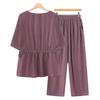 Extra Wide Plus Size Women's Summer Two-Piece Outfit: Loose Fit Clothing for Middle-Aged and Elderly