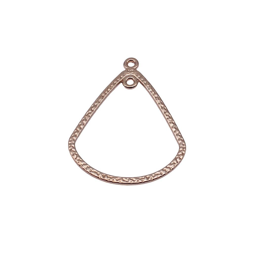 Irregular Oval Frame Connectors Moon Hammered Texture Links For Earring Making