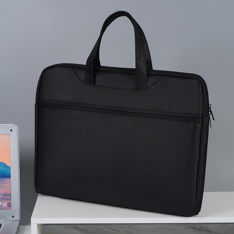 

Мужской водонепроницаемый портфель из ткани Оксфорд большой вместимости с сумкой для документов на шнурке чёрный