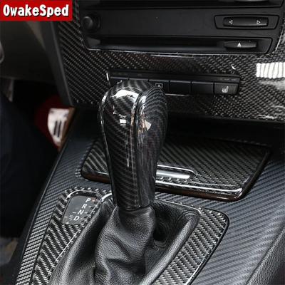 Do BMW serii 3 E90 E91 E92 E93 Z4 E85 E86 Wnętrze Konsola z wykończeniem w kolorze włókna węglowego Uchwyt dźwigni zmiany biegów Dekoracja rękawa