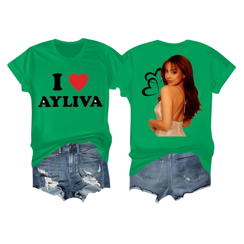 Women's Casual Printed T-shirt Round Neck Pullover Short Sleeve Top