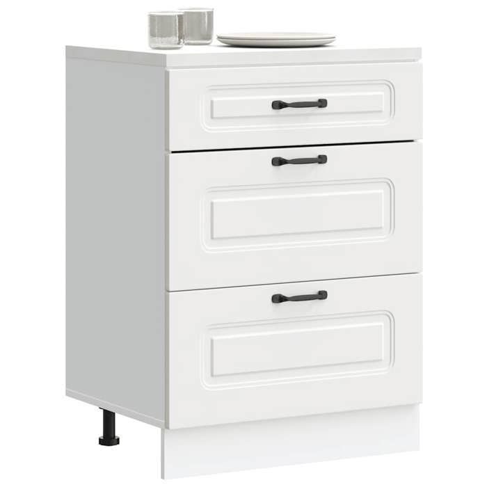 VidaXL Kitchen Cabinet Kalmar White Engineered Wood, Sink Cabinet, Kitchen Cabinet with Drawer, Kitchen Cabinet At 854279