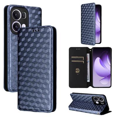 For OPPO Reno 13 Pro 5G Stereoscopic Lines Flip Leather Wallet Skin PU Case Purse for OPPO Reno13 Pro 5G 3D Magnetic Phone Cover